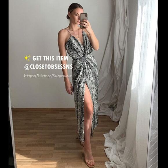 ZARA BLOGGER FAVE!!! V-Neck Dress with Ruching NWT - Picture 8 of 16